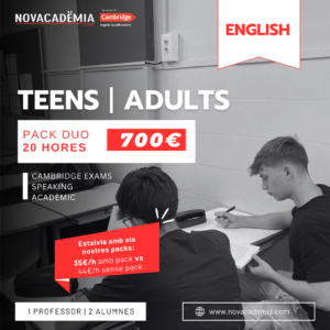 CAMBRIDGE ENGLISH Curs 25 - 26 TEENS/ADULTS PACK DUO 20 hores