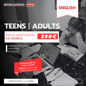 CAMBRIDGE ENGLISH Curs 25 - 26 TEENS/ADULTS PACK INDIVIDUAL 10 hores