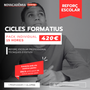 REFORÇ ACADÈMIC DE CICLES FORMATIUS | Pack de 15 hores