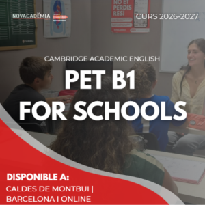PET B1 for Schools | Curs d’anglès i preparació Cambridge