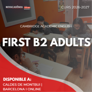 FIRST B2 ADULTS | Curs d’anglès i preparació Cambridge