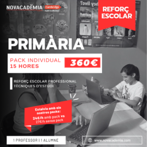 REFORÇ ESCOLAR DE PRIMÀRIA | Pack de 15 hores