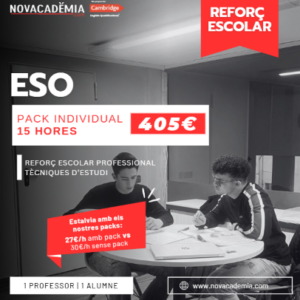 REFORÇ ESCOLAR ESO | Pack de 15 hores